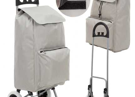 Boodschappentrolley - Boodschappenkrat - Met Twee Wielen - Grijs - Zwart - 46 L - 30 KG - 95 x 35 CM