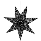 Kerst Ster | Papier | Opvouwbaar | 50 cm | Zwart/Wit