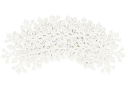 Kersthanger | Sneeuwvlok | Wit | Glitter | Kunststof | 8 cm | 8 Stuks