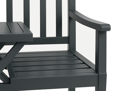 Tuinbank | Tuinbankje | Zitbank Buiten | Met Tafel |  150 x 80 cm | Metaal | Staal | Zwart