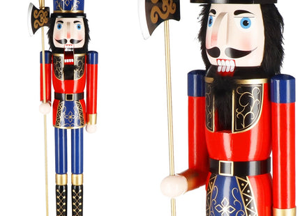Notenkraker Kerst | Houten Soldaat | Kerstversiering | Rood/Blauw/Zwart/Goud | 152 cm