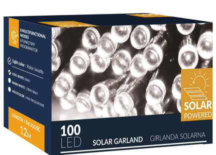 Kerstboomverlichting | met 200 LED Lampjes | 12 M | Koel Wit | Zonne-energie | Indoor | Outdoor