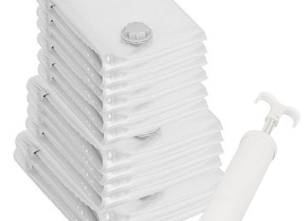 Vacuümzakken Set | Opbergzakken Kleding | Herbruikbaar | 12 Stuks | 3 Maten | Transparant | Inclusief Pomp