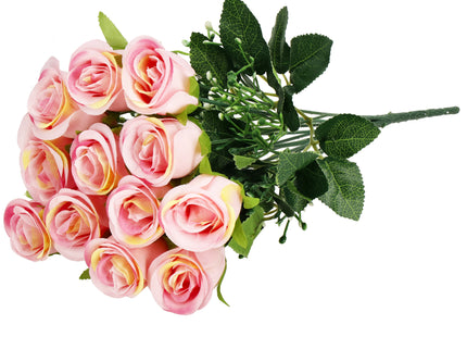 Kunstboeket - Sierboeket - Decoratief - Rozen - Decoratief - Roze - 12 Stuks
