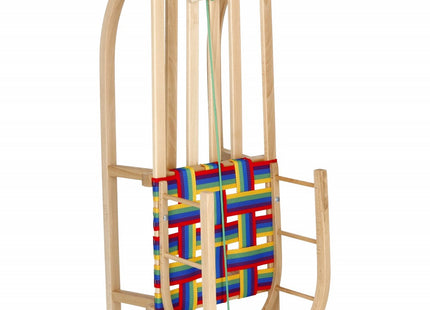 Slee + Rugleuning | Sleeën & Accessoires | Winterspeelgoed | Gelakt Beukenhout | Neutraal/Multicolor