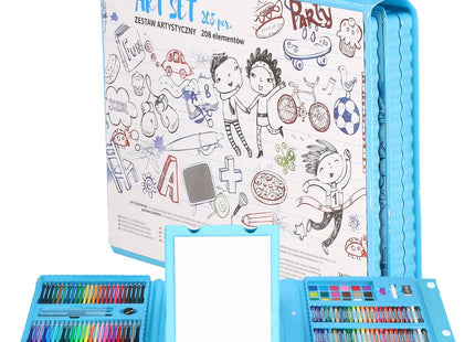 Tekendoos | Tekenkoffer Kinderen | 208 Delig | 40 x 35.5 x 5 cm | Blauw