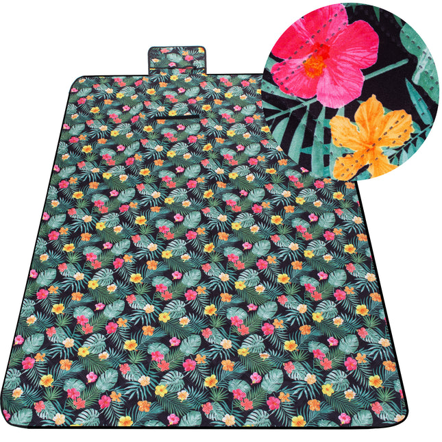 Picknickkleed | Picknickdeken | Buitenkleed | Picknick | 200 x 150 cm | Bloemen/ Bladeren