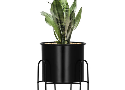 Staande Bloempot | Plantenbakken | Bloempothouder | Metaal Zwart | 18 cm