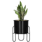 Staande Bloempot | Plantenbakken | Bloempothouder | Metaal Zwart | 18 cm