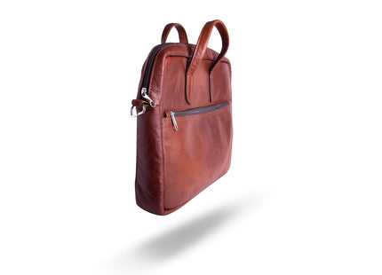 Leren Aktetas - Laptoptas - 15,6 inch - Bruin - 43 x 35 x 4,5 CM