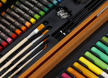 Tekendoos | Tekenkoffer | 174 Delig | 44,5 x 30,5 x 9,5 cm | Hout