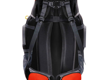 Backpack - Rugzak - Multifunctioneel - Kamperen - Reizen - Regenhoes - Fluitje - 70 Liter - Grijs/Oranje