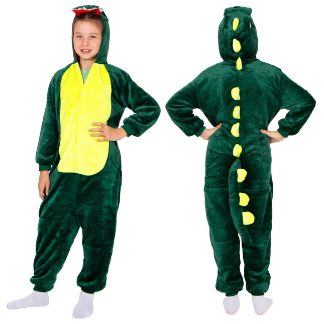Onesie Draak | Kinderen | Maat 130/140 | Groen