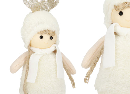 Kerstdame - Kerstversiering - Witte Rendierkabouter - 20 cm