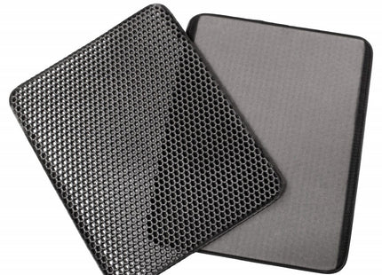 Kattenbakmat | Kattenaccesoires | Dubbellaags | Grafiet | 40x50cm