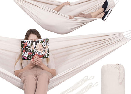 Hangmat | Extra Stevig | Inclusief Opbergtas | Crème | 200 x 150 cm