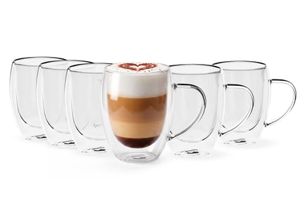 Glas Voor Koffie & Thee - Thermische Glazen -  Set Van 2 - Met Oor - Koffieglas - Thee glas - Warme en Koude dranken -350 ML