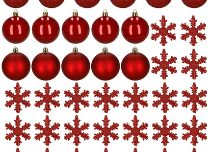 Kerstballen | 40 Stuks | 5/6/7 cm | Rood