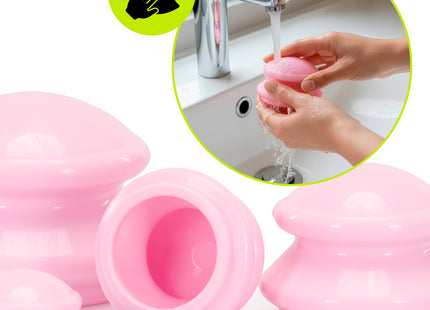 Actiget® Cellulitis Cups - Cellulitis Cupping - Cupping Set - Cupping Massage - Voor Gezicht, Armen en Benen - Vacuüm - Roze - 4 Stuks