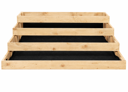 Kweekbak - Plantenbak - 4 Traps - Moestuin - Planten - Hout - Verhoogd - Naturel - 120 x 120 Cm