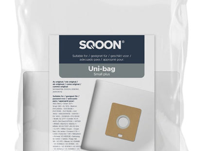 SQOON® Stofzuigerzakken  Geschikt voor Uni-Bag Plus Small - 10 Stuks - Vervangt 9001669796 / D00013 / DDE050 / 2681045112