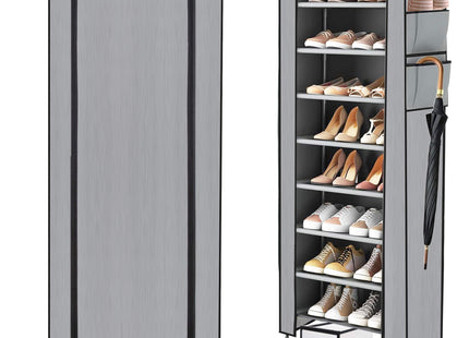 Schoenenrek - Schoenorganizer - Grijs - Stof - 9 Planken