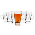 Koffie- en theeglazen Set van 6 - Latte en ijsdesserts -  Handvat - 225 ML
