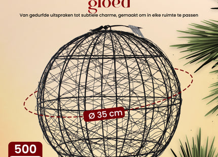 Lichtbol - Kerstversiering - Warm Wit - Flash Optie - Indoor & Outdoor - 500 Led - Ø 35 - Dimmer - 8/16 Timer
