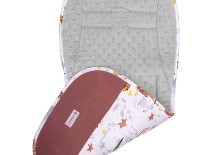 Inlegkussen - Kinderwagenmatras - Kinderwagen Accessoires - Katoen - Polyester - Dieren - Veelkleurig - 37 x 78 cm