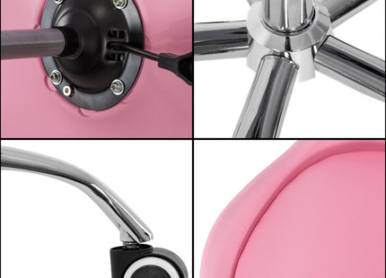 Kinder Bureaustoel - Draaibaar - Metalen Onderstel - Kunststof - Roze - 120 kg