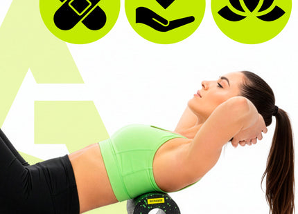 Foamroller | Foam Roller | Medium Hardheid | 29,5 cm | Zwart/Groen