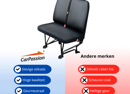 Autostoelhoes - Autostoelbeschermer - Stoelhoes - Bescherming - Kunstleder - Zwart - Tweepersoons - Transporter - Maat L