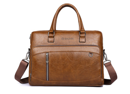 Baltan Leren Aktetas - Laptoptas - Tot 16 inch - Bruin - 10L - 38 X 29 X 10 CM