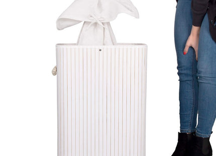 Wasmand | 100L | Bamboe | Wit/Beige
