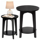 Salontafel | Salontafel Set | Bijzettafel | Rond | 2-Delig | Zwart | 40 Cm