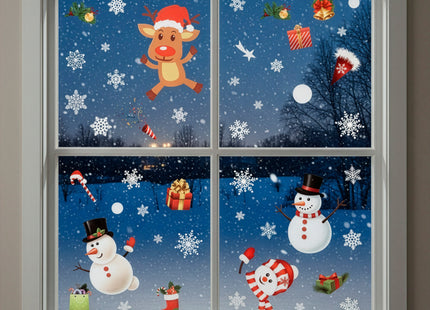 Raamstickers – Kerst – Kerst Stickers – Raamstickers Kinderen – Kerstversiering voor Binnen – Kerstdecoratie – 62 stuks