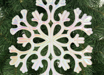 Kerstversiering | Kerstdecoratie voor binnen | Kersthanger | Sneeuwvlok | Parelglans | 15 cm