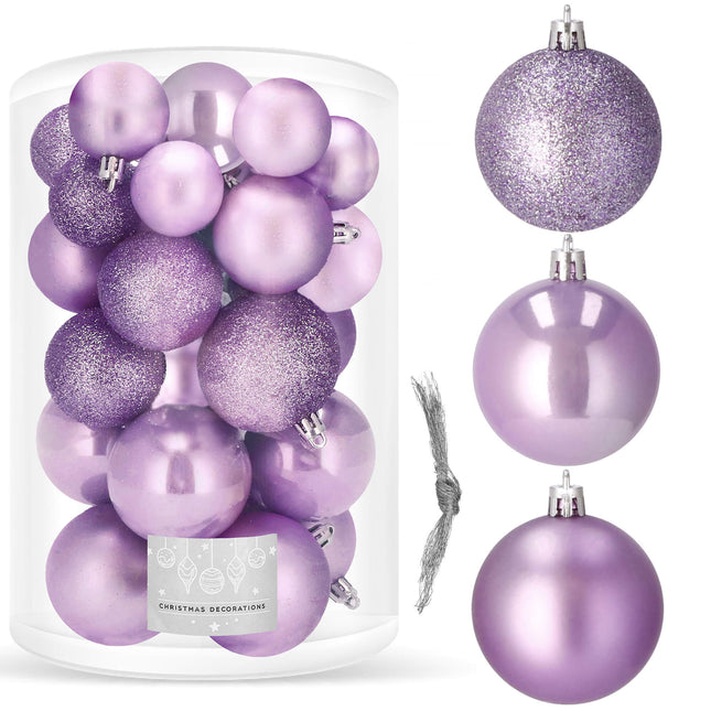 Kerstballen | 30 Stuks | 6 cm | Paars