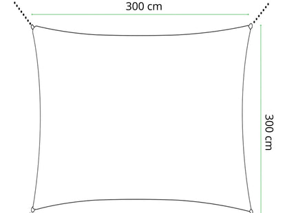 Schaduwdoek | Zonnezeil | Vierkant | 3 x 3 m | 90% Schaduw | Grafiet | 160 g/m2