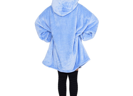 Oversized Fleece Deken/Trui - Oversized Deken - Oversized Trui - Hoodie - Capuchon - Lichtblauw