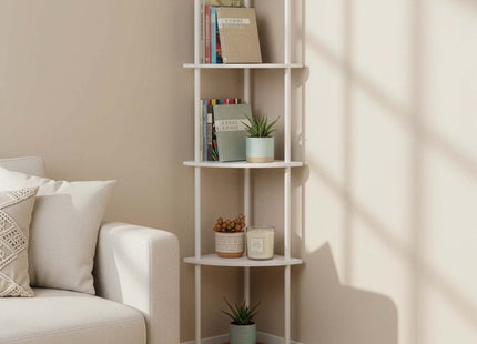 Wandrek - Hoekplank - Boekenplank -  Wit - 5 Etages - 147 Cm - Metaal