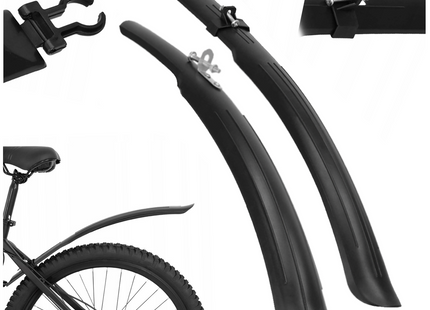 Spatbordenset Voor Mountainbike  - Spatborden Fiets  - Voorwiel - Achterwiel - 2-delige Set - Kunststof - Zwart