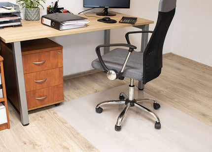 Bureaustoelmat | Bureaustoel Vloerbescherming | Vloerbescherming | Bureauaccessoires | Antislip | Melkwit | 120 x 60 cm | 0.5 mm