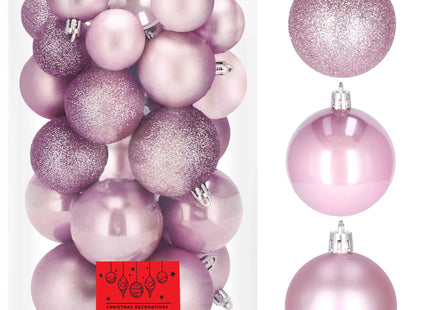 Kerstballen | 30 Stuks | 6 cm | Roze