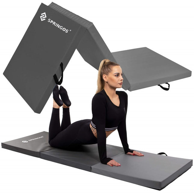 Fitnessmat | 3 Delig | 180 x 60 x 5.5 cm | Grijs Tinten