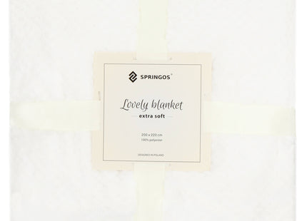 Plaid | Sprei | Deken | 220 x 200 cm | Pluche | Wit