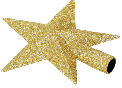 Kerstboom Piek | Ster | 19 cm | Glitter | Goud
