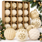 Kerstballen | 16 Stuks | 6 cm | Goud/Wit | 4 Patronen