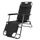 Tuinstoel | Ligstoel | Opvouwbaar | Verstelbaar | Ergonomische Hoofdsteun | Zwart