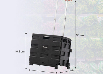 Boodschappentrolley - Boodschappenkrat - Met Twee Wielen - Inklapbaar - 50 L